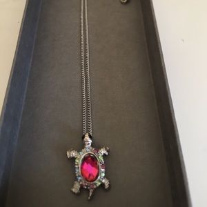 NEW turtle pendent with cute rhinestones necklace